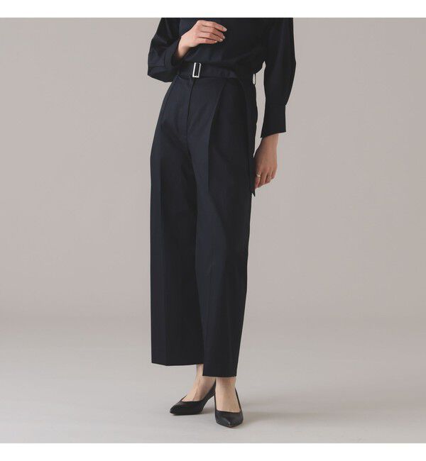 Demi-Luxe BEAMS 「Oggi &times; Demi-Luxe BEAMS / コットン ベルテッドパンツ」|チノ|NAVY