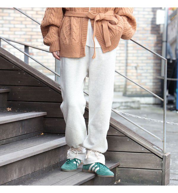 BEAMSBOY「ヘム アレンジ スウェットパンツ」|チノ|OATMEAL