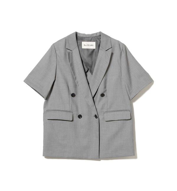 Ray BEAMS 「4ボタン ダブル ハーフスリーブ ジャケット 26SS」|テーラードジャケット|