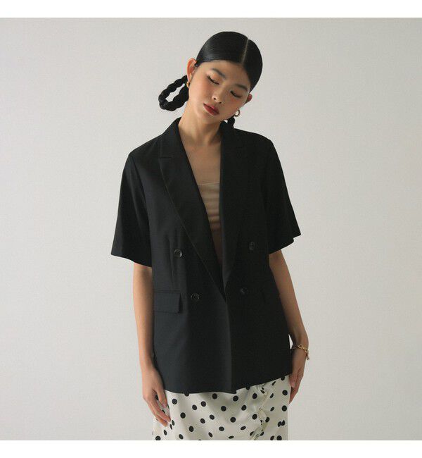 Ray BEAMS 「4ボタン ダブル ハーフスリーブ ジャケット 26SS」|テーラードジャケット|