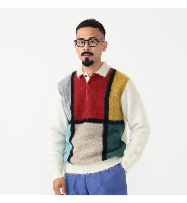BEAMS PLUS「シャギー ニット ポロシャツ」|ポロシャツ|