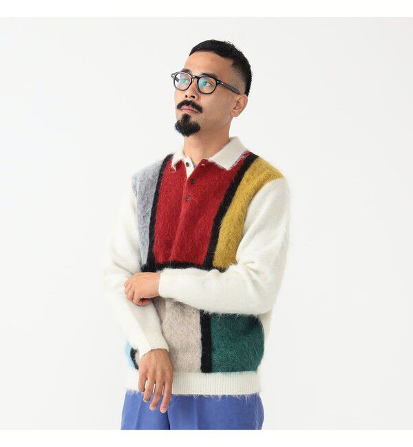 BEAMS PLUS「シャギー ニット ポロシャツ」|ポロシャツ|