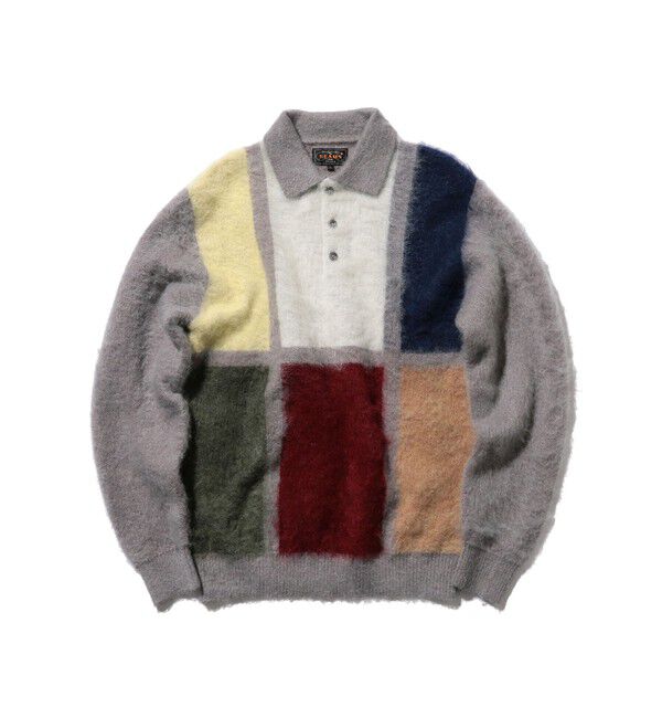 BEAMS PLUS「シャギー ニット ポロシャツ」|ポロシャツ|GREY