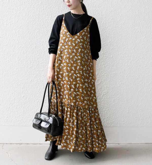 SHIPS any「SHIPS any:〈手洗い可能〉TROUILLET プチ フラワー フレア キャミワンピース」|ワンピース|