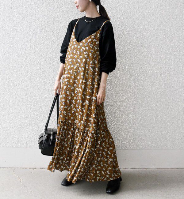 SHIPS any「SHIPS any:〈手洗い可能〉TROUILLET プチ フラワー フレア キャミワンピース」|ワンピース|