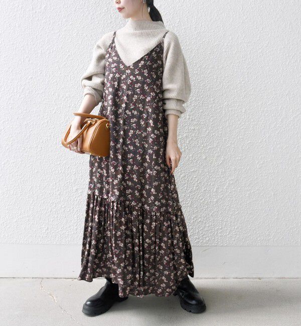 SHIPS any「SHIPS any:〈手洗い可能〉TROUILLET プチ フラワー フレア キャミワンピース」|ワンピース|