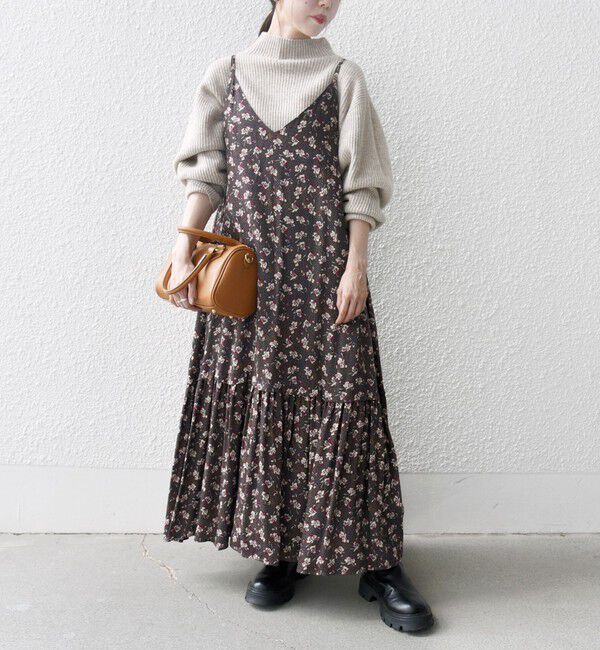 SHIPS any「SHIPS any:〈手洗い可能〉TROUILLET プチ フラワー フレア キャミワンピース」|ワンピース|