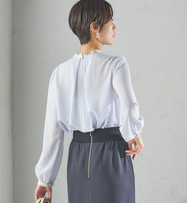 SHIPS for women「〈手洗い可能〉ボウタイ 幾何 プリント 長袖 ブラウス」|シャツ・ブラウス|