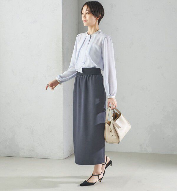 SHIPS for women「〈手洗い可能〉ボウタイ 幾何 プリント 長袖 ブラウス」|シャツ・ブラウス|