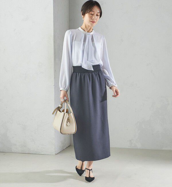 SHIPS for women「〈手洗い可能〉ボウタイ 幾何 プリント 長袖 ブラウス」|シャツ・ブラウス|