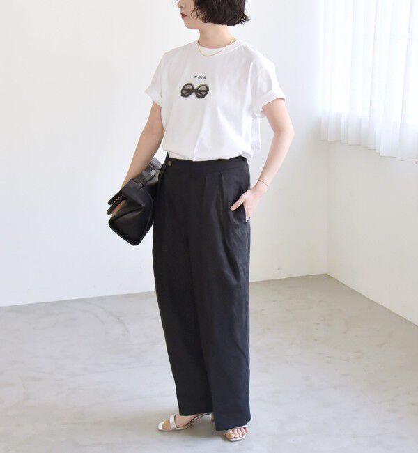 quaranciel「quaranciel:〈洗濯機可能〉ヨーロピアンフラックス リネン タック ワイド パンツ」|その他|