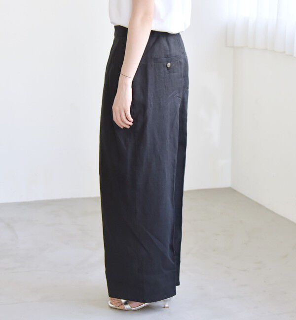 quaranciel「quaranciel:〈洗濯機可能〉ヨーロピアンフラックス リネン タック ワイド パンツ」|その他|