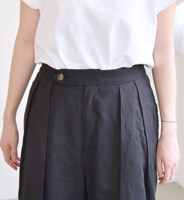 quaranciel「quaranciel:〈洗濯機可能〉ヨーロピアンフラックス リネン タック ワイド パンツ」|その他|