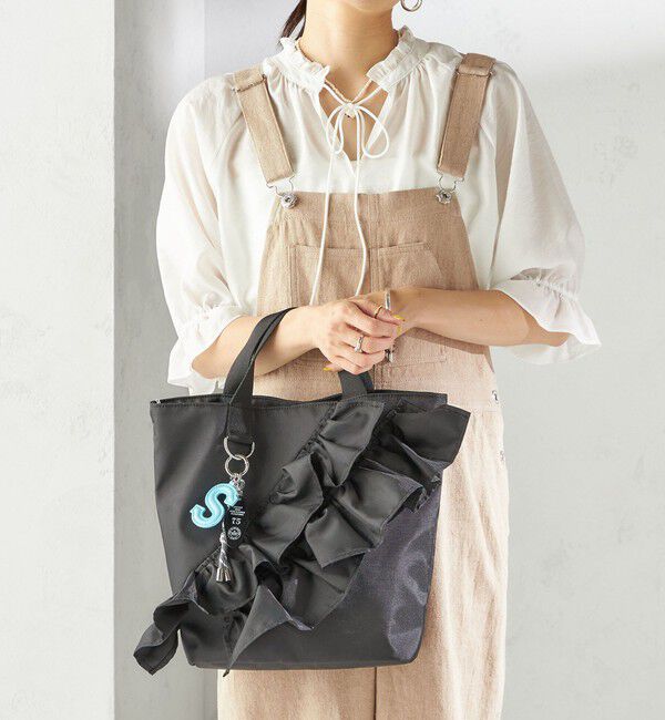SHIPS for women「【WEB限定】チャーム 付き フリル トート」|トートバッグ|