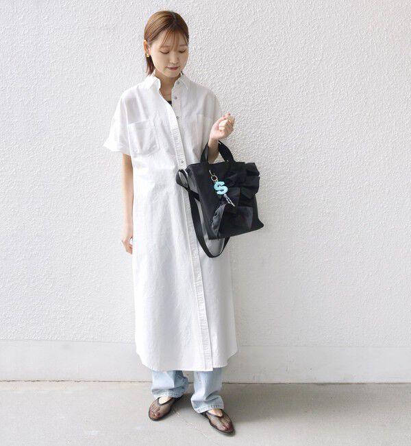 SHIPS for women「【WEB限定】チャーム 付き フリル トート」|トートバッグ|