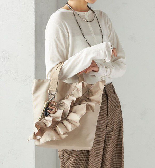 SHIPS for women「【WEB限定】チャーム 付き フリル トート」|トートバッグ|