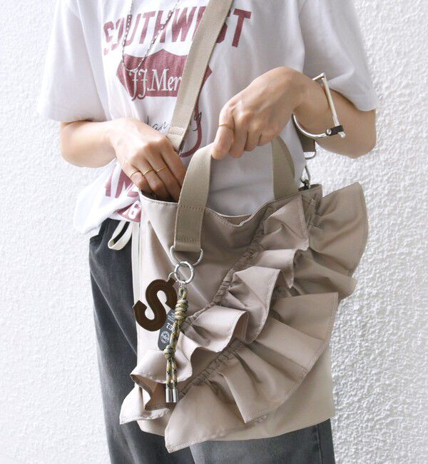 SHIPS for women「【WEB限定】チャーム 付き フリル トート」|トートバッグ|