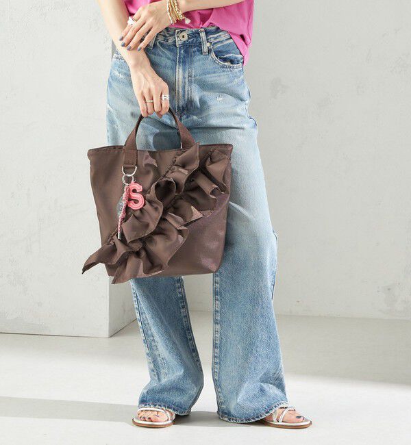 SHIPS for women「【WEB限定】チャーム 付き フリル トート」|トートバッグ|