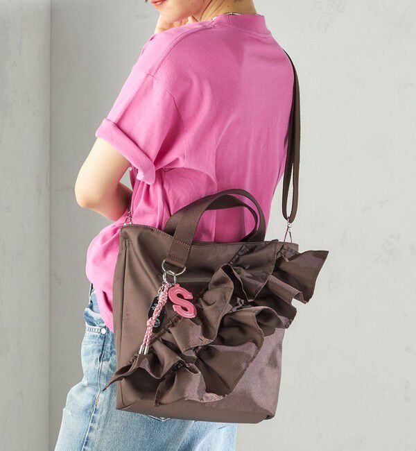 SHIPS for women「【WEB限定】チャーム 付き フリル トート」|トートバッグ|