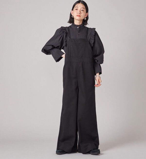 SHIPS for women「SHIPS NINE CASE:〈洗濯機可能〉カツラギ サロペット」|オールインワン|ブラック