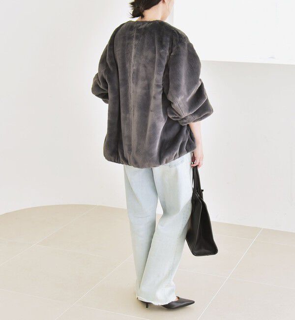 quaranciel「quaranciel: フェイクファー ノーカラー ショート ジャケット」|その他|