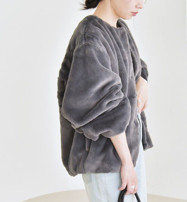 quaranciel「quaranciel: フェイクファー ノーカラー ショート ジャケット」|その他|