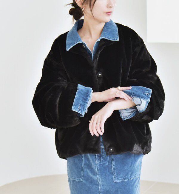 quaranciel「quaranciel: フェイクファー ノーカラー ショート ジャケット」|その他|