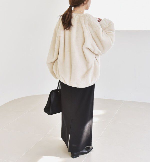 quaranciel「quaranciel: フェイクファー ノーカラー ショート ジャケット」|その他|