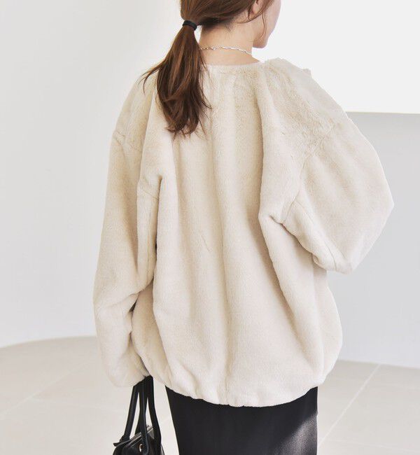 quaranciel「quaranciel: フェイクファー ノーカラー ショート ジャケット」|その他|