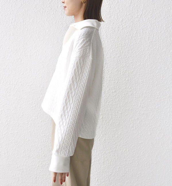 SHIPS for women「【WEB限定】〈手洗い可能〉ケーブル ジャージー ポロ プルオーバー」|Tシャツ・カットソー|