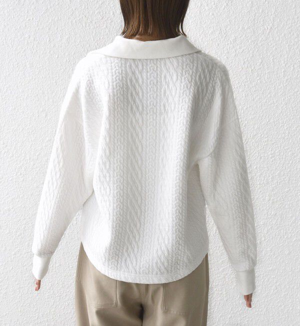 SHIPS for women「【WEB限定】〈手洗い可能〉ケーブル ジャージー ポロ プルオーバー」|Tシャツ・カットソー|