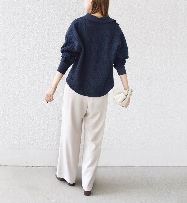 SHIPS for women「【WEB限定】〈手洗い可能〉ケーブル ジャージー ポロ プルオーバー」|Tシャツ・カットソー|