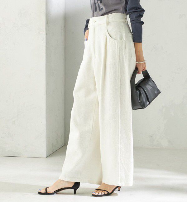 SHIPS for women「〈手洗い可能〉ルーズ デニム ポケット デザイン パンツ」|デニム|