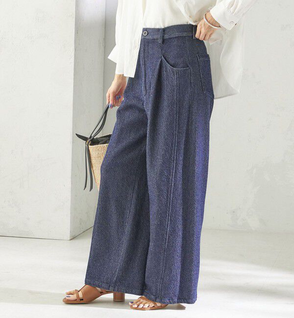SHIPS for women「〈手洗い可能〉ルーズ デニム ポケット デザイン パンツ」|デニム|