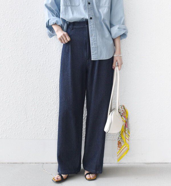 SHIPS for women「〈手洗い可能〉ルーズ デニム ポケット デザイン パンツ」|デニム|