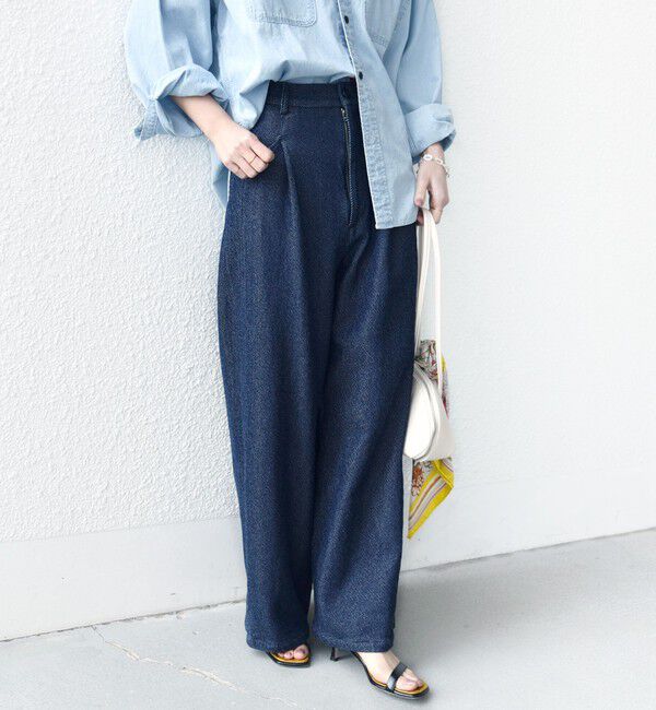 SHIPS for women「〈手洗い可能〉ルーズ デニム ポケット デザイン パンツ」|デニム|