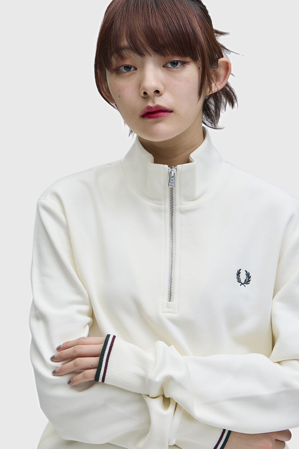 FRED PERRY 「Half Zip Sweatshirt」|スウェット・ジャージ|ECRU