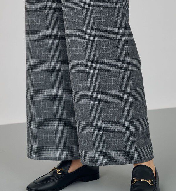 DES PRES「グレンチェックグリッタープリント リラックスパンツ」|その他|