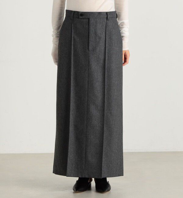 Edition「ポプリンメルトン ロングスカート」|タイト|