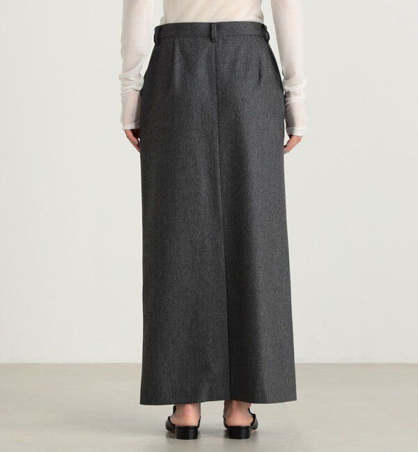 Edition「ポプリンメルトン ロングスカート」|タイト|