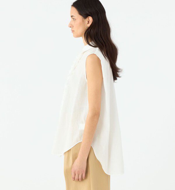 MACPHEE「テンセルリヨセルローン フロントフリルブラウス」|シャツ・ブラウス|