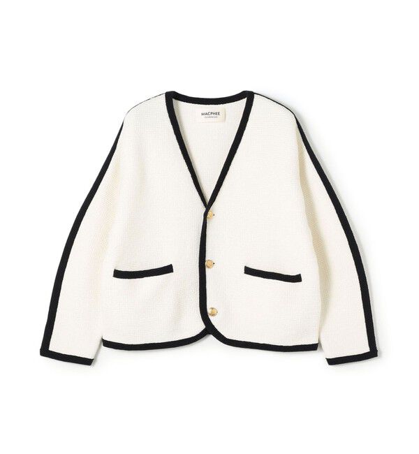 MACPHEE「モスライクステッチ Vカラーカーディガン」|カーディガン|11 ホワイト