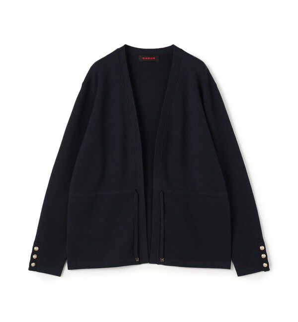 CABaN「コットンカシミヤ Vカラーレスカーディガン」|カーディガン|69 ネイビー