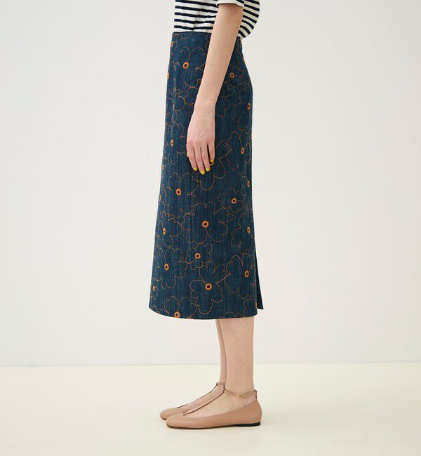 TOMORROWLAND collection「デニムフラワーリング タイトストレートスカート」|タイト|