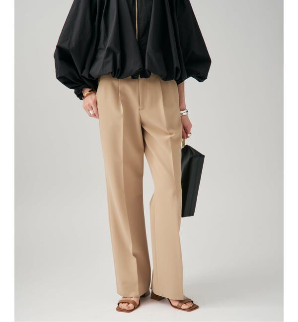 VERMEIL par iena「《追加》ダブルクロスストレッチパンツ」|スラックス|ベージュ