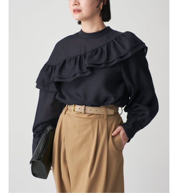 VERMEIL par iena「シアーサテンフリルブラウス」|シャツ・ブラウス|