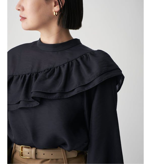 VERMEIL par iena「シアーサテンフリルブラウス」|シャツ・ブラウス|