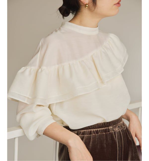 VERMEIL par iena「シアーサテンフリルブラウス」|シャツ・ブラウス|