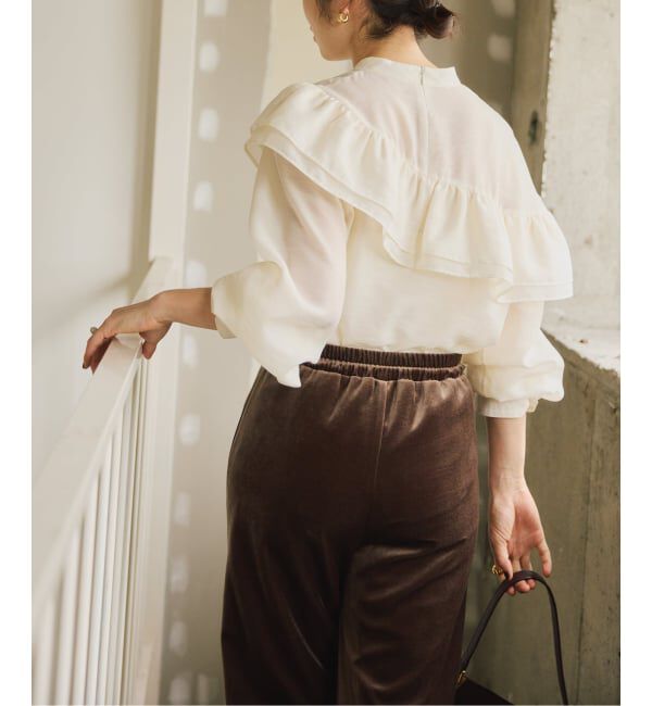 VERMEIL par iena「シアーサテンフリルブラウス」|シャツ・ブラウス|