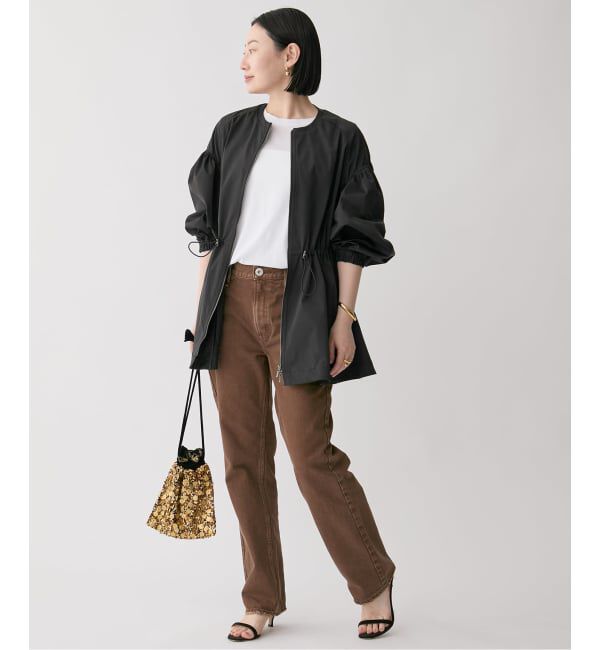 VERMEIL par iena「《追加》ノーカラーギャザーZIPブルゾン」|その他|